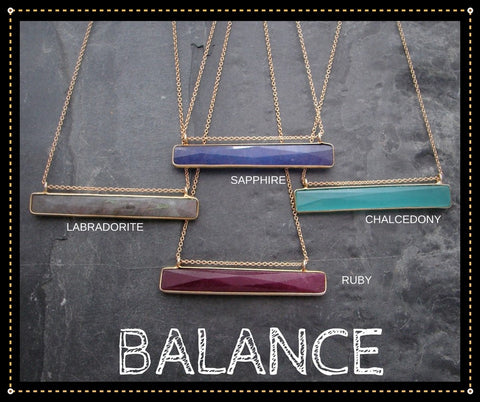 Gemstone Bar necklace 