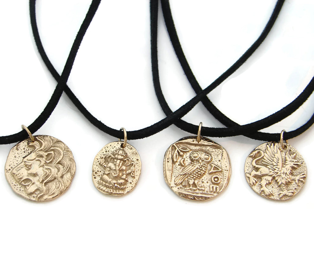 Mens Bronze Coin Necklace 