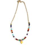 The Celebration of Life - Lotus Petal Necklace with Multi Gemstones - Pranajewelry - 2