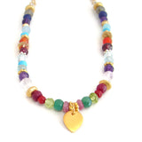 The Celebration of Life - Lotus Petal Necklace with Multi Gemstones - Pranajewelry - 3