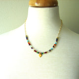 The Celebration of Life - Lotus Petal Necklace with Multi Gemstones - Pranajewelry - 4