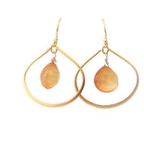 Citrine Gemstone hoops