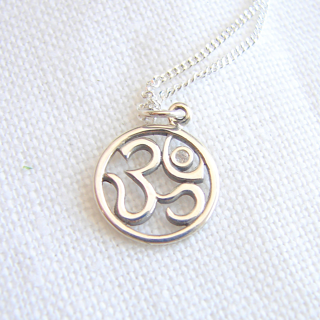 Diamond Om Sterling Silver