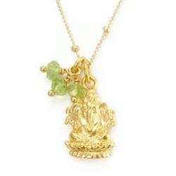 Ganesh Necklace | Peridot Gemstone | Prosperity, Remover Of Obstacles - Pranajewelry