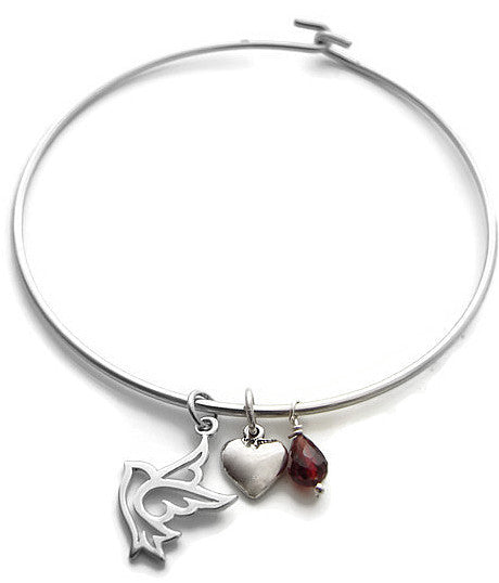 Dove Charm Bangle