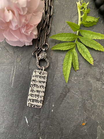 Sanskrit Diamond Veda Necklace | Knowledge | Protection