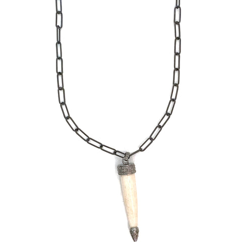 Diamond Bone  with Paperclip Chain | Warrior