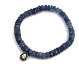 Beaded Diamond Bracelets - Iolite gemstone bracelet