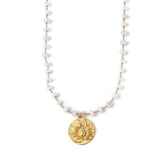 Moonstone Lotus Necklace