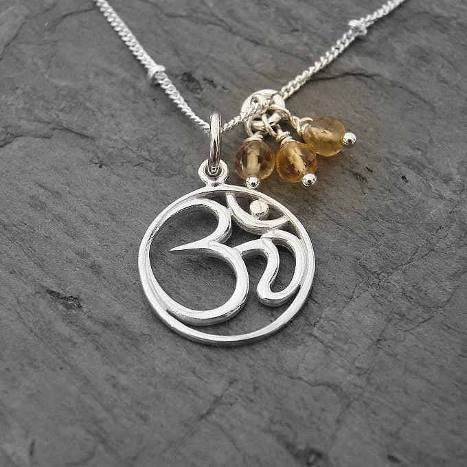 Om Necklace | Citrine Gemstones