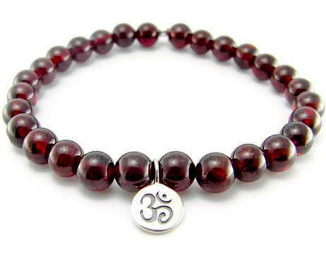 Om Bracelet | Garnet Gemstones