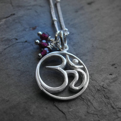 OM Necklace | Garnet Gemstones