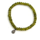 Beaded Diamond Bracelets - peridot diamond bracelet
