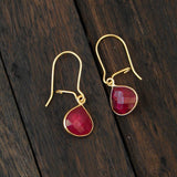 Ruby gemstone earrings
