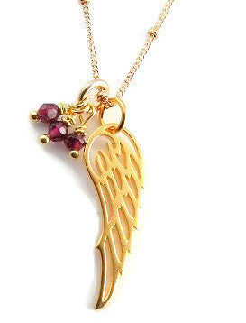 Garnet shop angel necklace