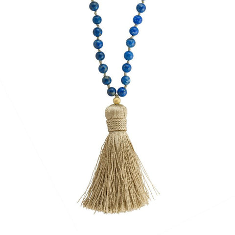 Lapis Mala Prayer Beads Necklace