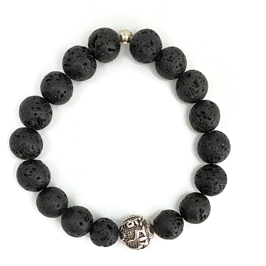 Lava Rock Prayer Bead  Bracelet | Enlightenment Compassion