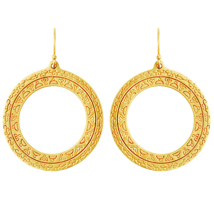 Mandala Gold Earrings- Buddha's Inner Truth - Pranajewelry