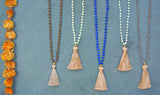 Mala Necklace | Amazonite Mala Prayer Beads | Tassel Necklace - Pranajewelry - 3