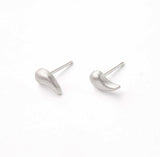 Seedling Silver Brushed Silver Earrings - Simply Beauty - Pranajewelry - 2