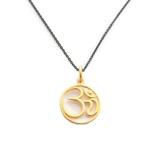 Om NecklaceBlack and Gold Om Necklace - Harmony - Pranajewelry