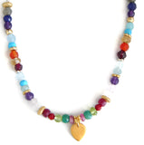 The Celebration of Life - Lotus Petal Necklace with Multi Gemstones - Pranajewelry - 1