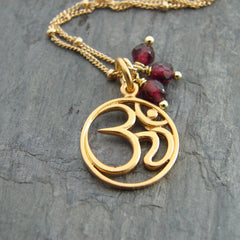 ॐ OM Garnet Necklace 