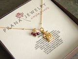 Yoga Jewelry | Ganesh Necklace | Garnet Gemstone | Wisdom Love - Pranajewelry - 2