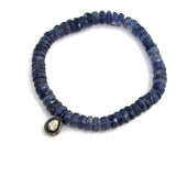 Beaded Diamond Bracelets - Iolite gemstone bracelet 