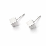 Sterling Silver Cube Earrings - Simple beauty - Pranajewelry - 2