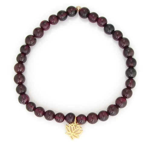 Garnet Lotus Bracelet 