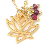 garnet lotus necklace