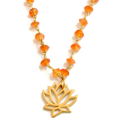 Lotus Carnelian Necklace