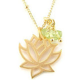 peridot lotus necklace