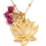 Ruby lotus necklace