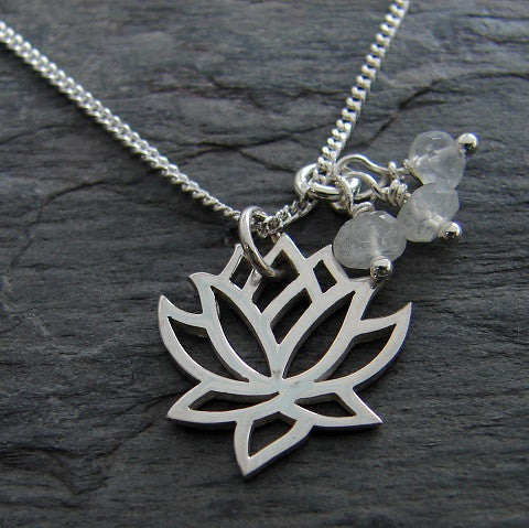 Moonstone Lotus Necklace
