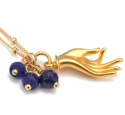 Mudra Sapphire Necklace | Yoga jewelry 