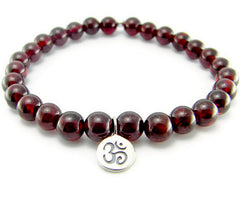Om Bracelet | Garnet Gemstones