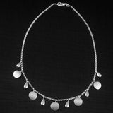 Rain Drop Sunburst Necklace - Brushed Sterling Silver - Simply Beauty - Pranajewelry - 3