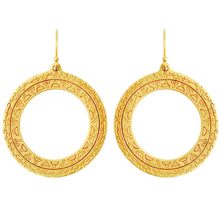 Mandala Gold  Earrings- Buddha's Inner Truth - Pranajewelry