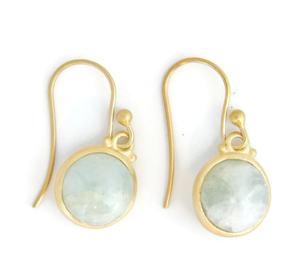 Aquamarine gemstone earrings | vermel | bezel