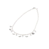 Rain Drop Sunburst Necklace - Brushed Sterling Silver - Simply Beauty - Pranajewelry - 2